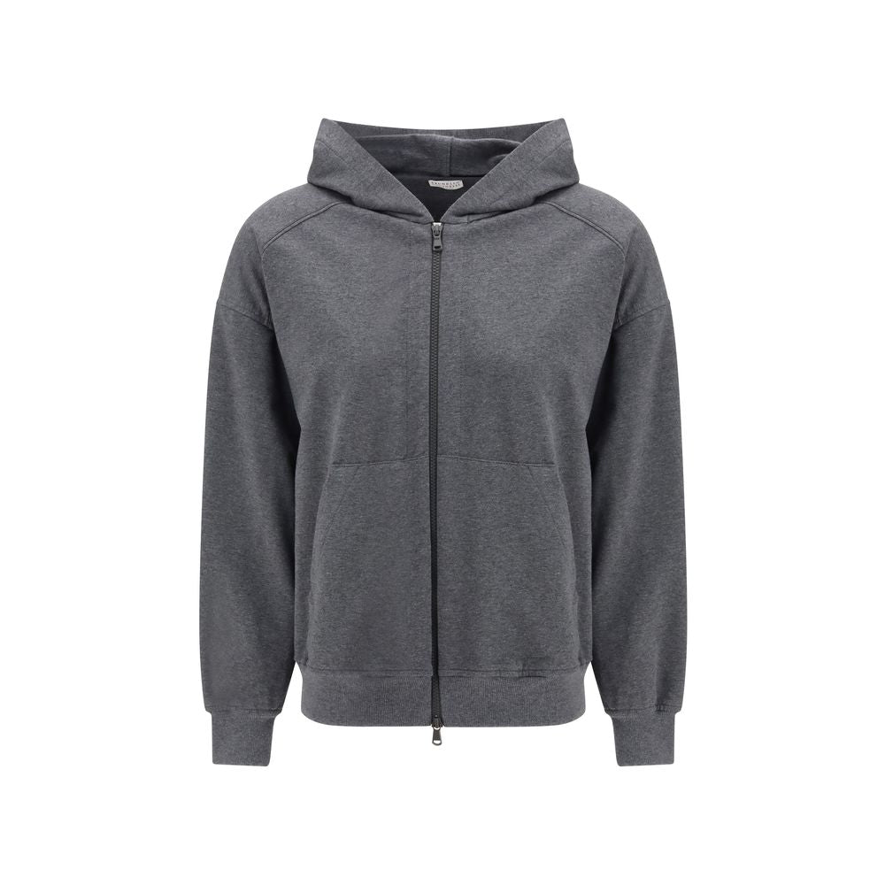 Brunello Cucinelli Grauer Baumwoll-Sweatshirt