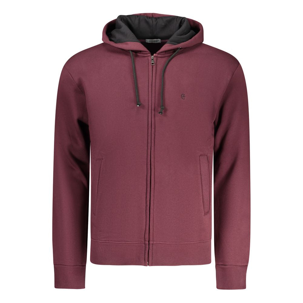 Coveri Moving Men's Red Cotton Hoodie