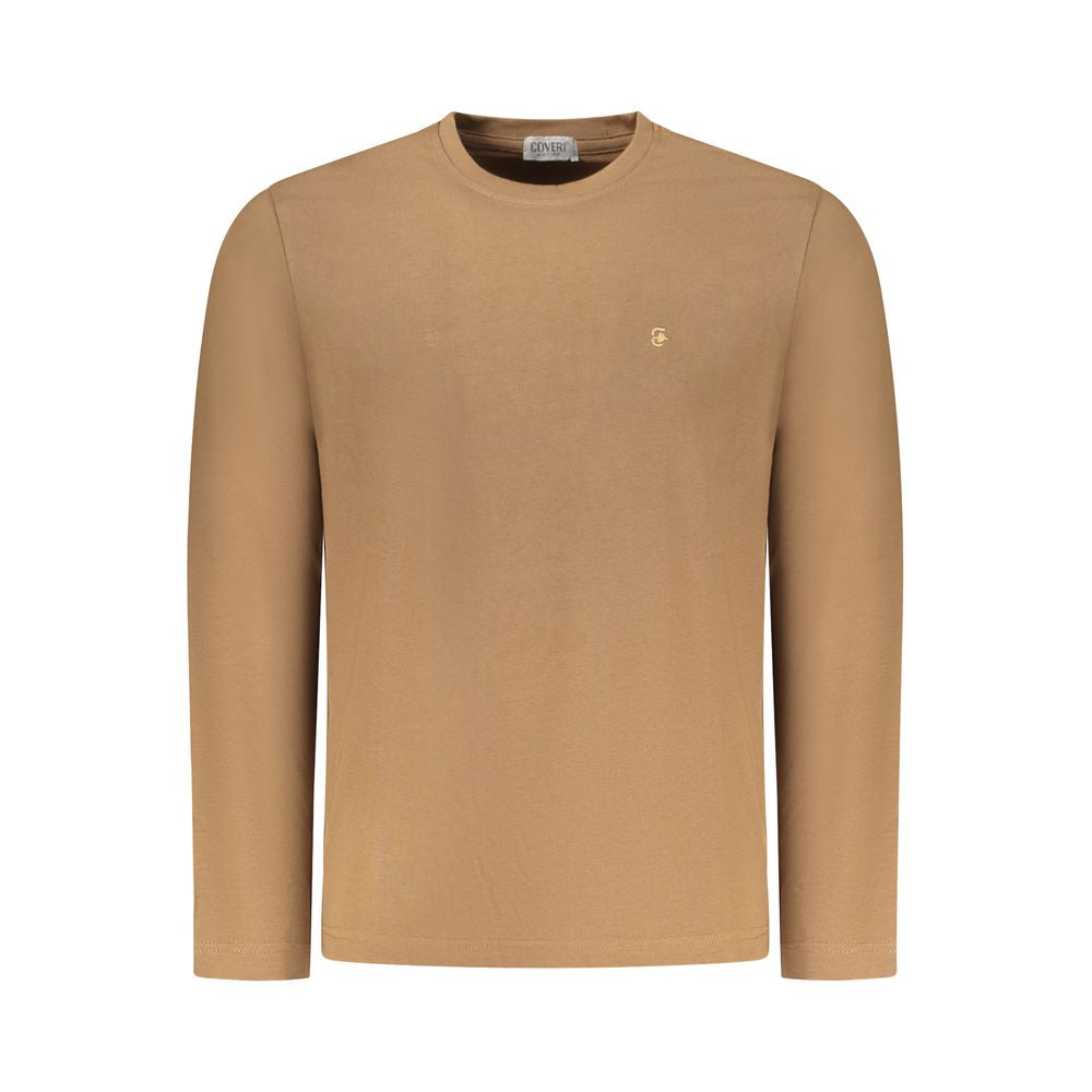 Coveri Moving Men's Brown Cotton T-Shirt