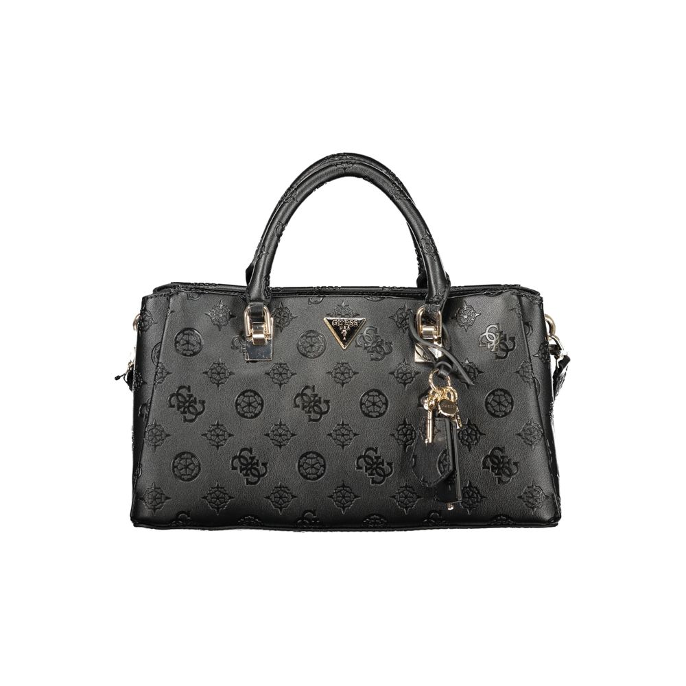 Guess Jeans Schwarze Damen-Handtasche aus Polyurethan