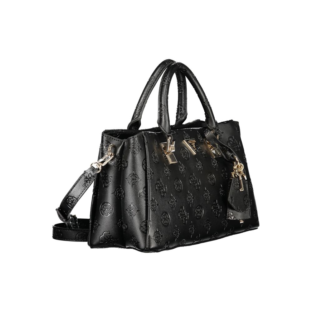 Guess Jeans Schwarze Damen-Handtasche aus Polyurethan