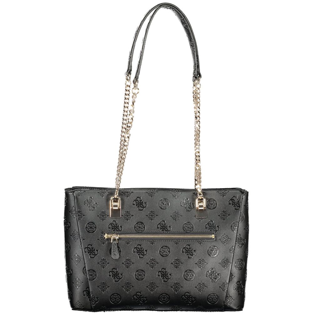 Guess Jeans Handtasche aus schwarzem Polyurethan für Damen