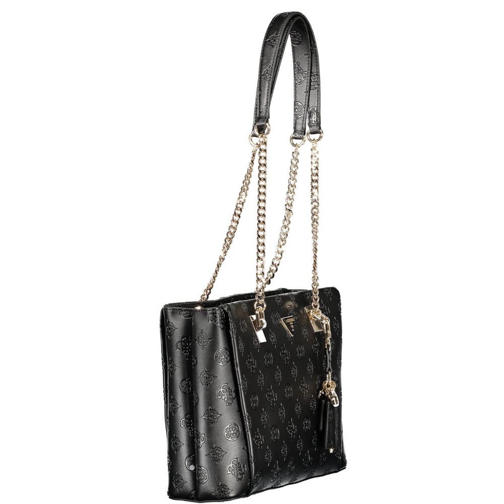 Guess Jeans Handtasche aus schwarzem Polyurethan für Damen