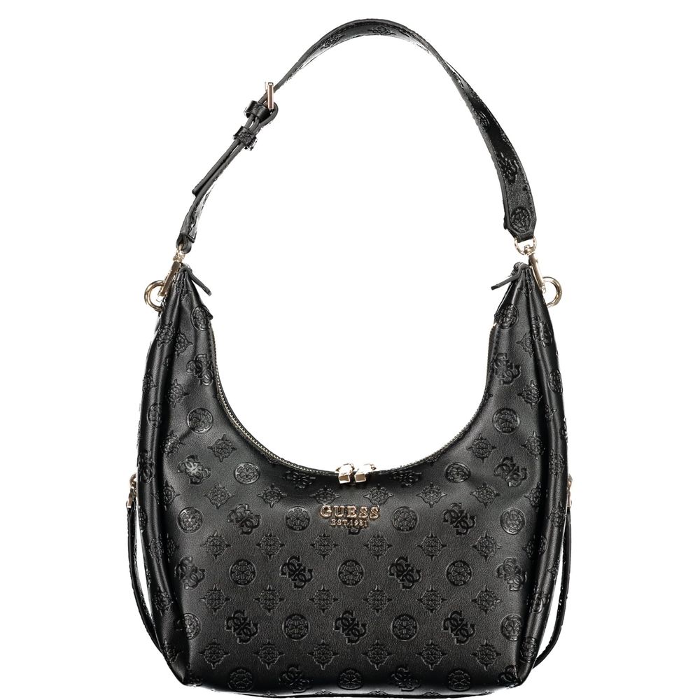 Guess Jeans Schwarze Damen-Handtasche aus Polyurethan