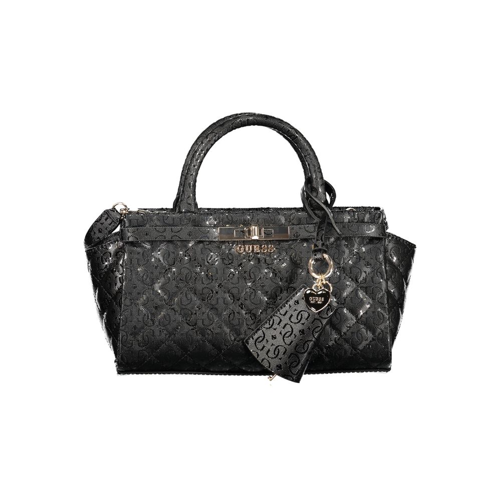 Guess Jeans Schwarze Damen-Handtasche aus Polyurethan