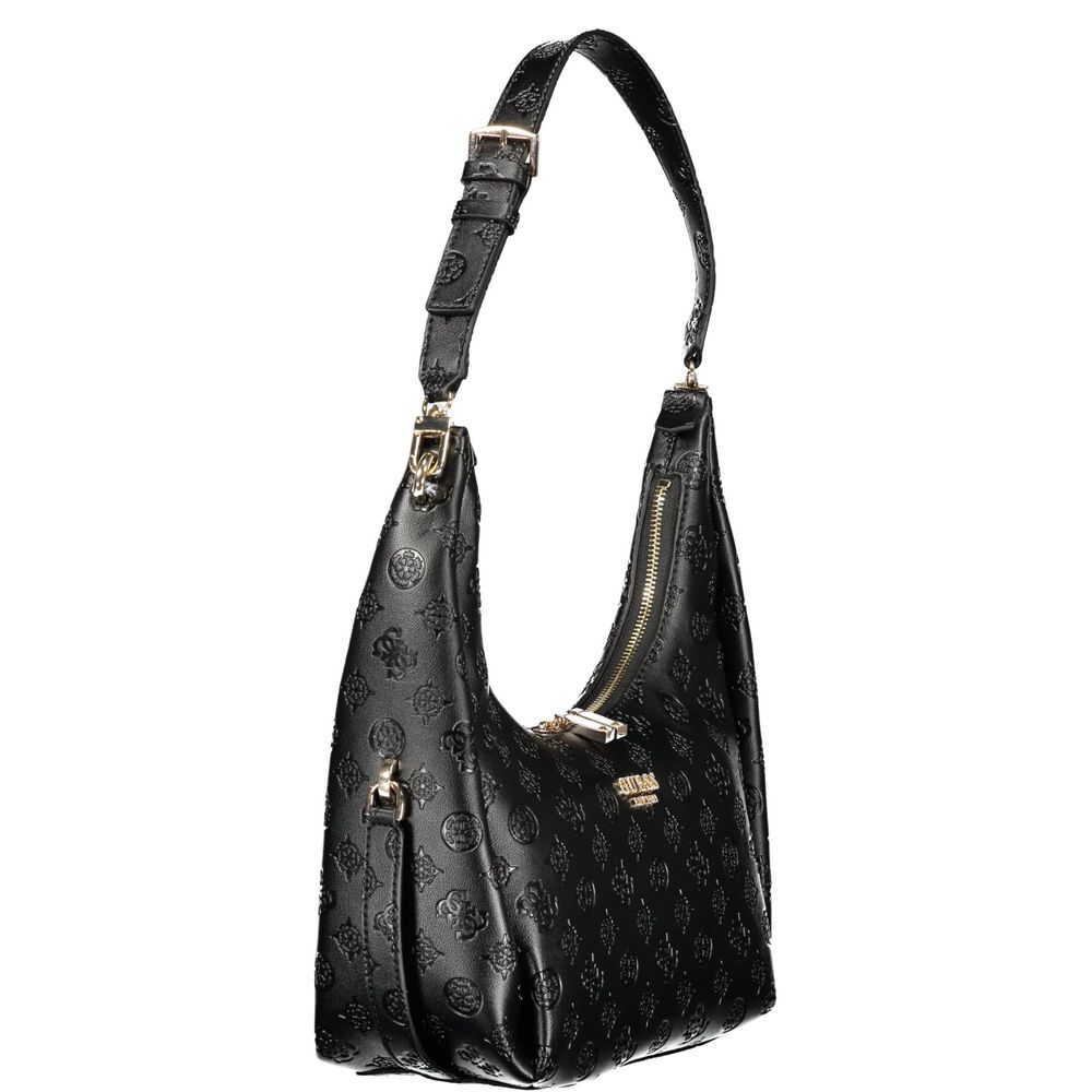 Guess Jeans Schwarze Damen-Handtasche aus Polyurethan