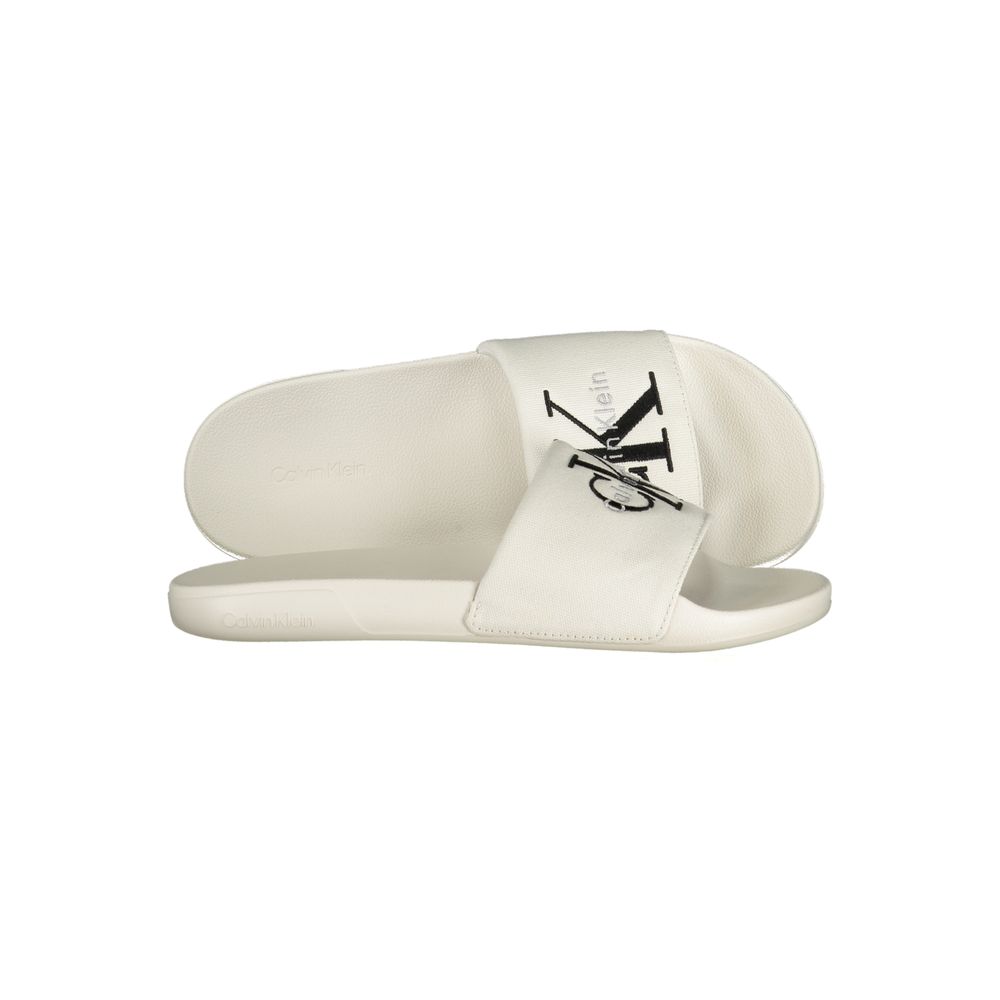 Calvin Klein Weiße Herren-Slipper aus Polyurethan