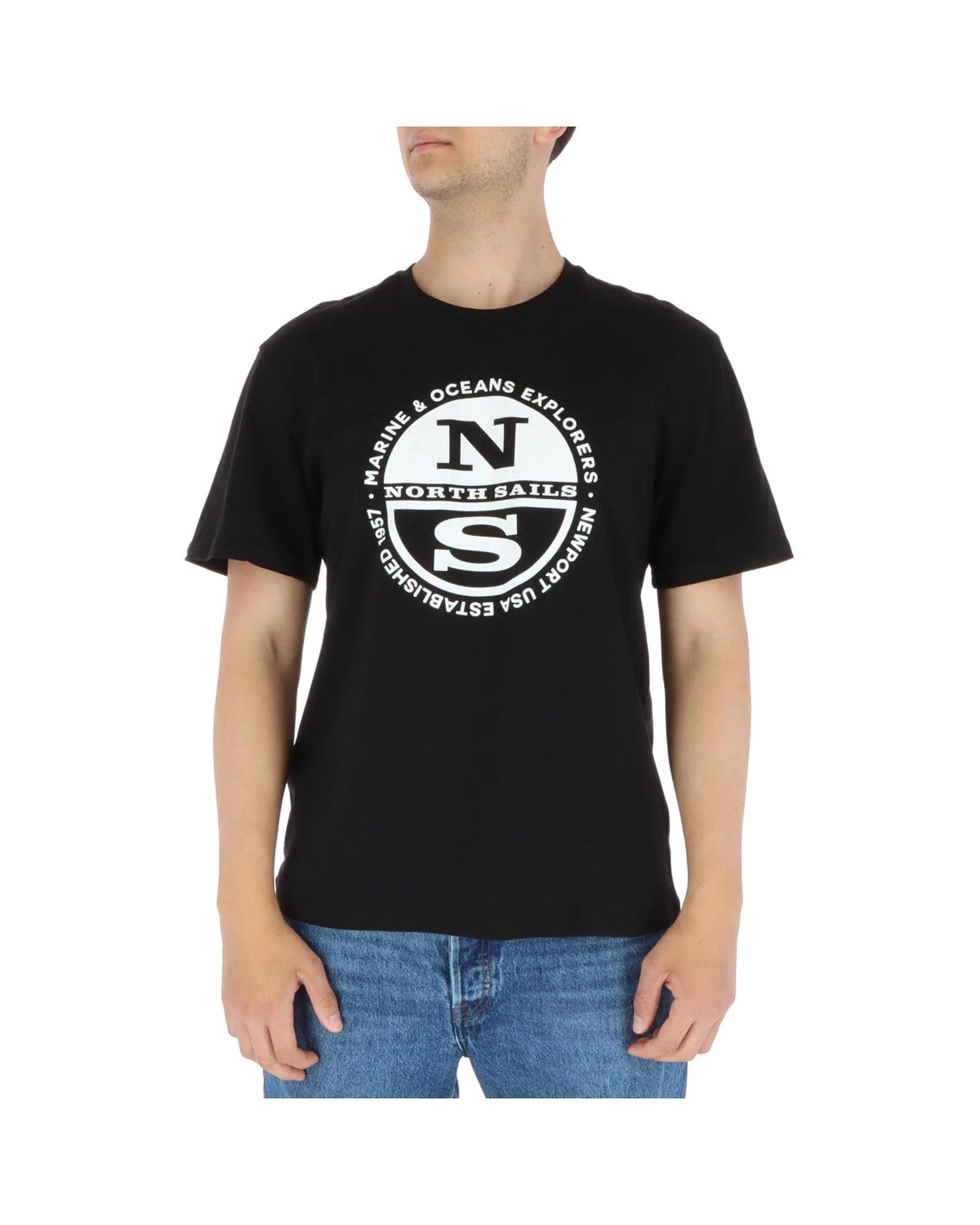 North Sails Schwarzes Baumwoll-T-Shirt