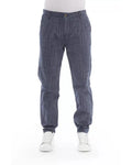 Baldinini Trend Blue Cotton Chino Trousers