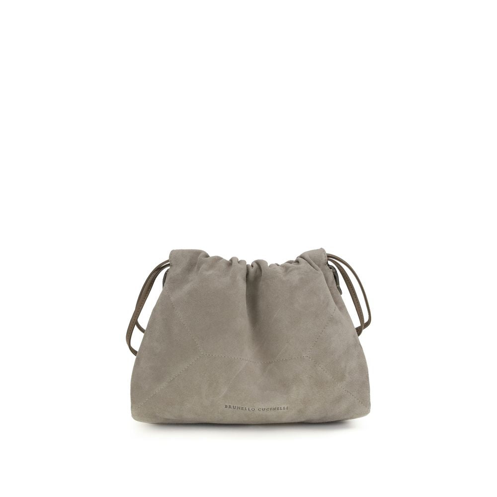 Brunello Cucinelli Graue Kalbsleder Bos Taurus Clutch Bag
