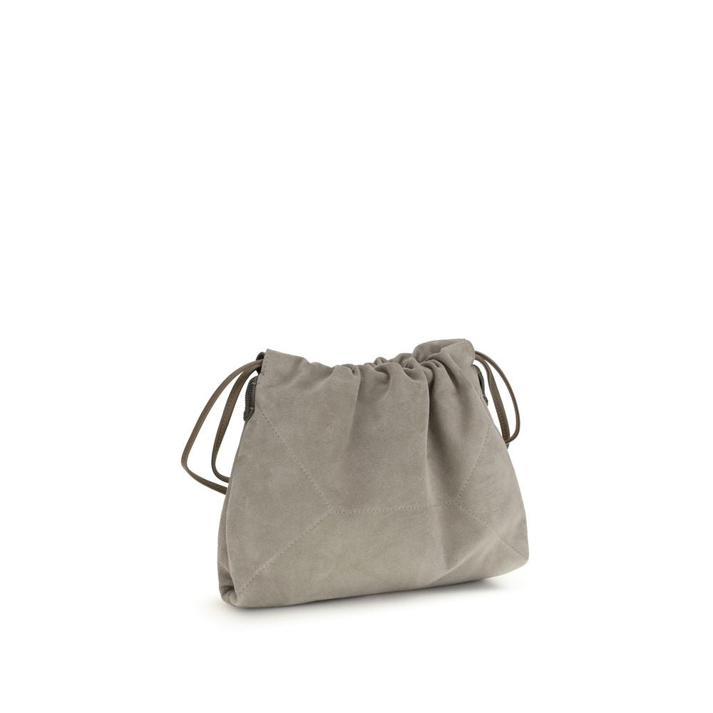 Brunello Cucinelli Graue Kalbsleder Bos Taurus Clutch Bag