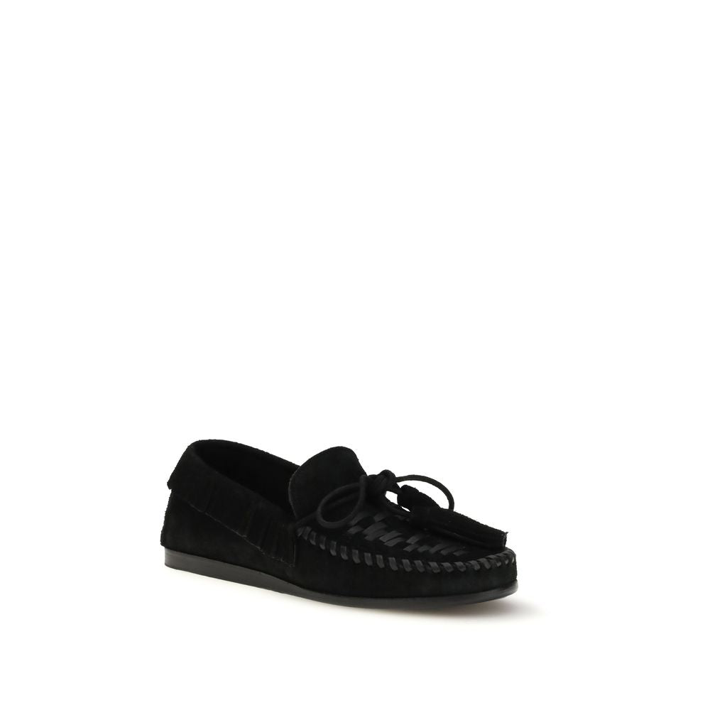 Isabel Marant Black Bos Taurus Calf Leather Slip-On Loafers