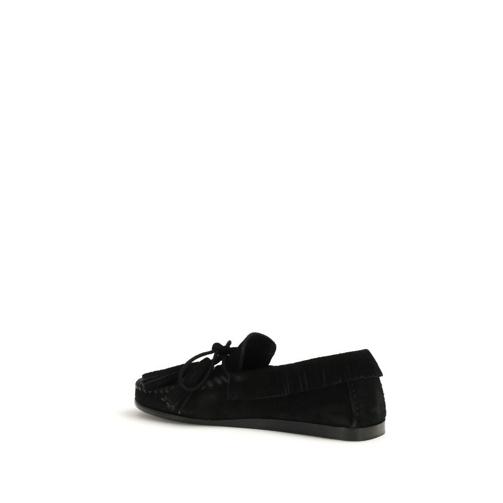 Isabel Marant Black Bos Taurus Calf Leather Slip-On Loafers