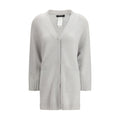 Fabiana Filippi Grey Fleece Wool Knit Cardigan