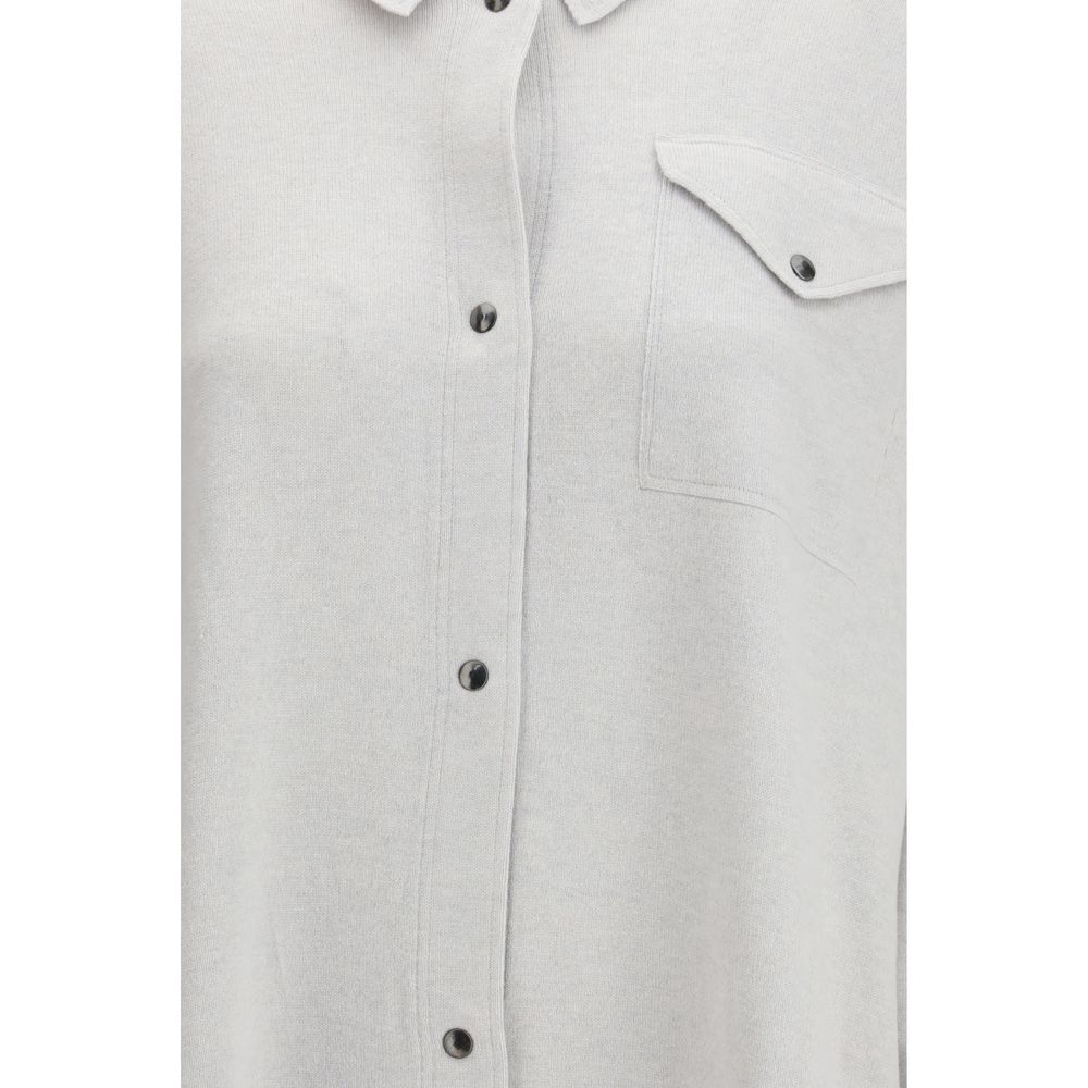 Fabiana Filippi Grey Fleece Wool Shirt