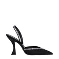 Stuart Weitzman Black Satin Stiletto Sandals