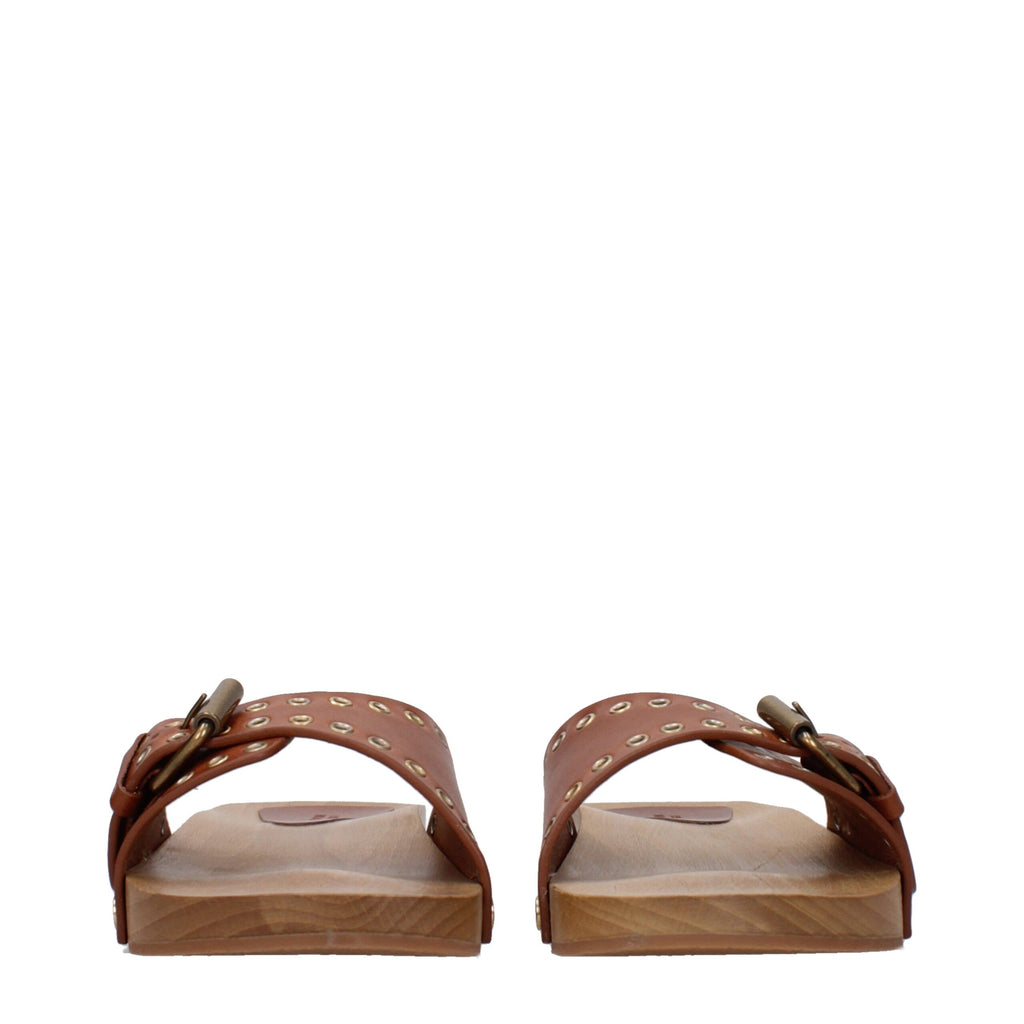Isabel Marant Braune Leder-Slipper