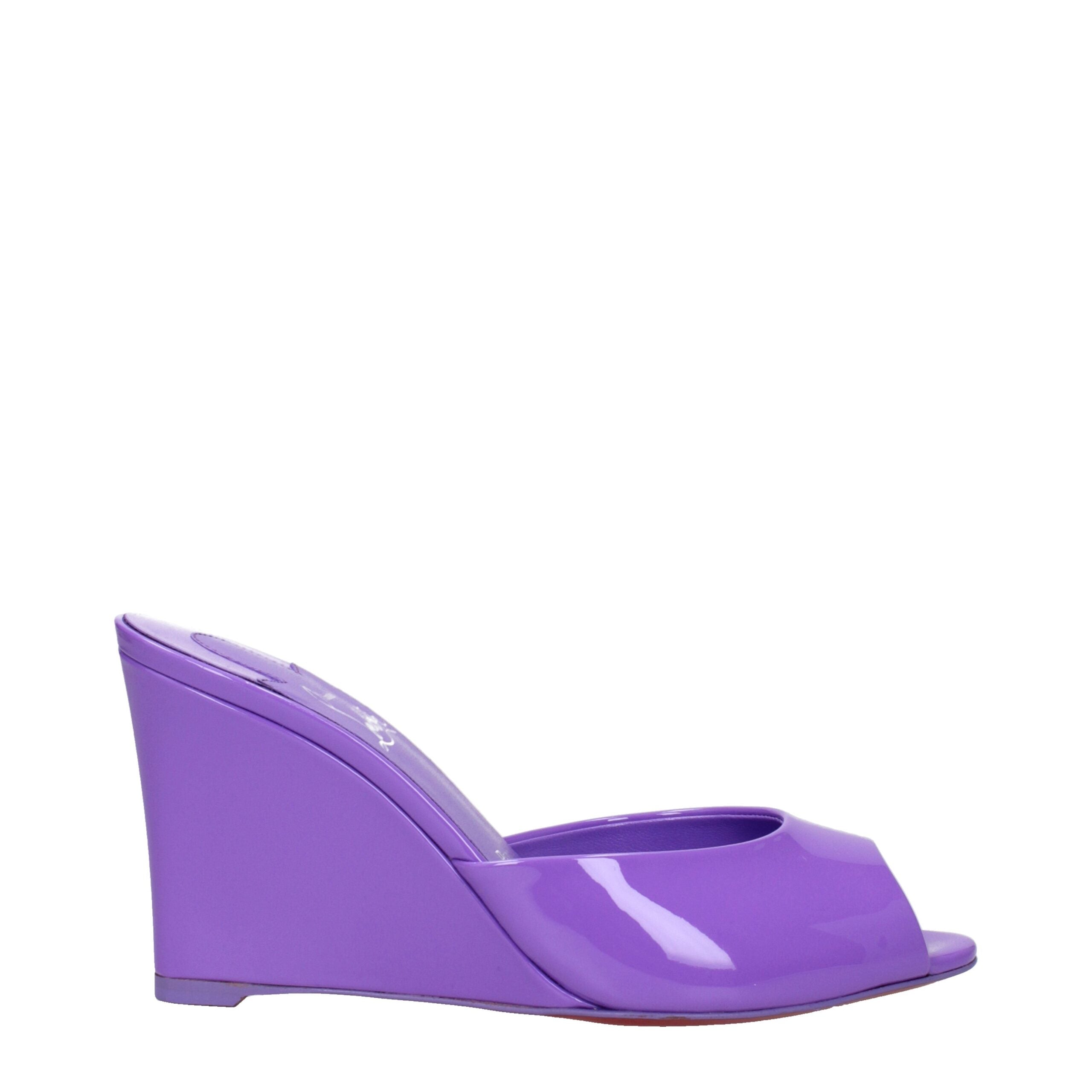Christian Louboutin Violet Leather Wedge Sandals