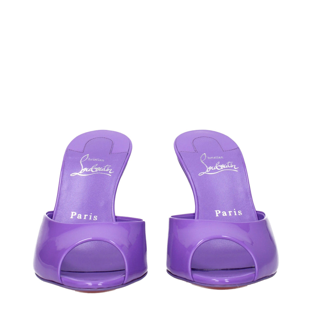 Christian Louboutin Violet Leather Wedge Sandals