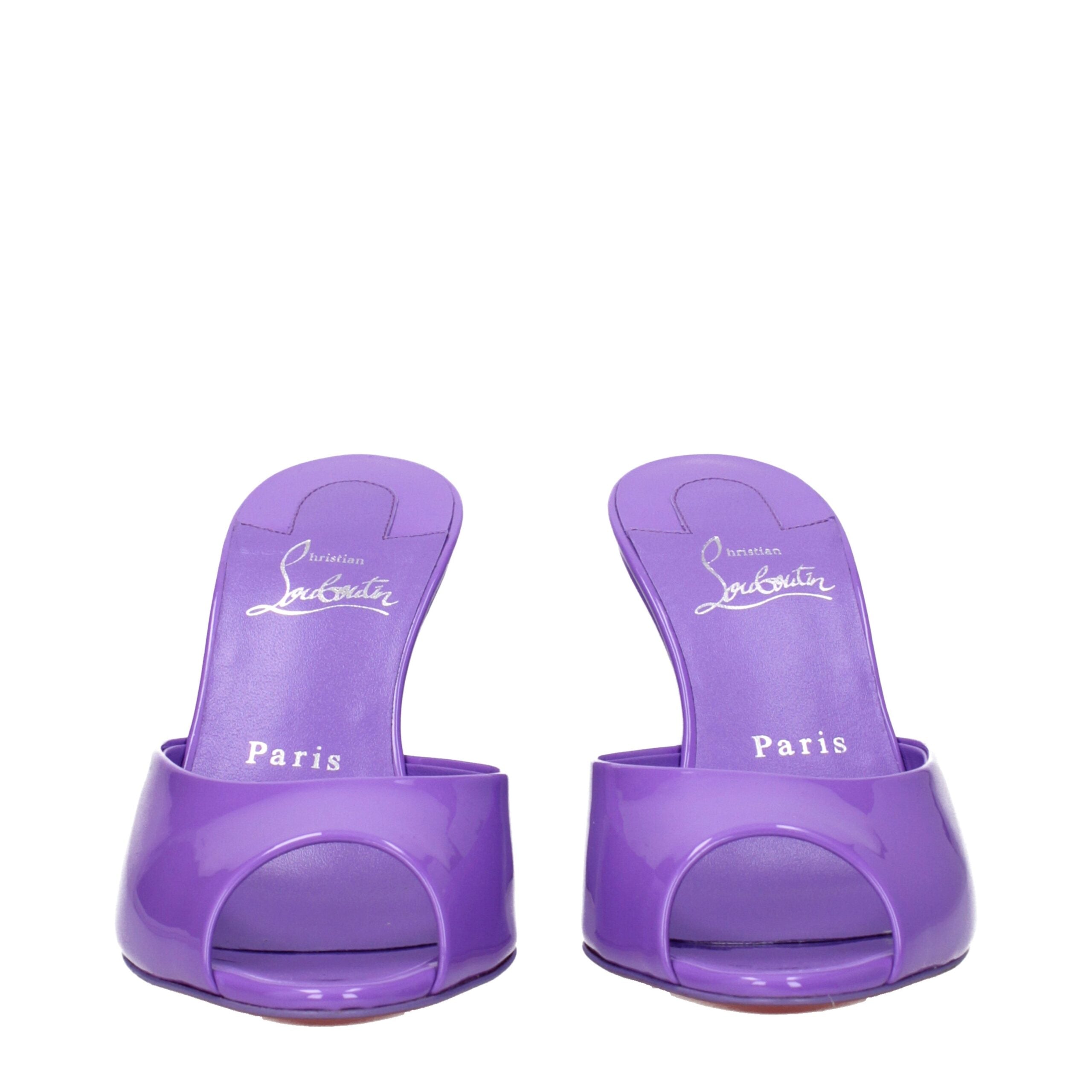 Christian Louboutin Violet Leather Wedge Sandals