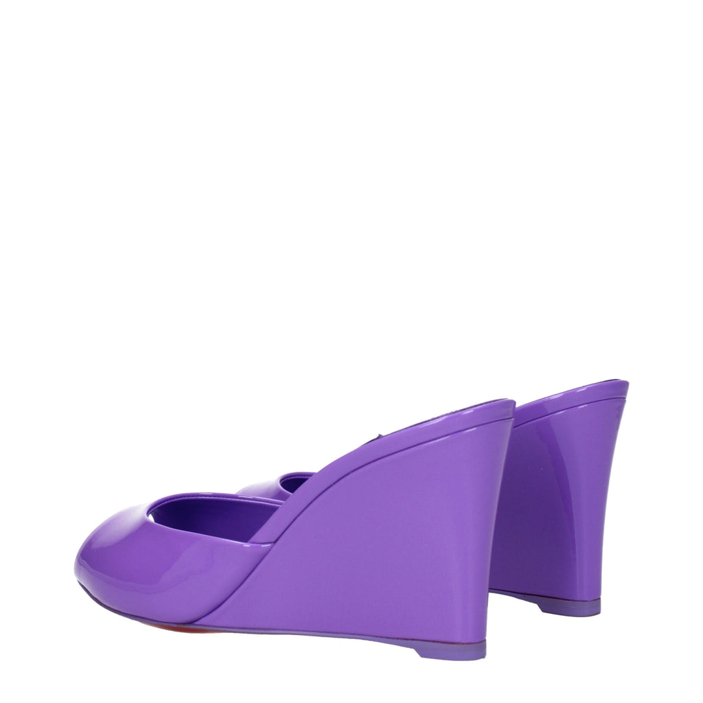 Christian Louboutin Violet Leather Wedge Sandals