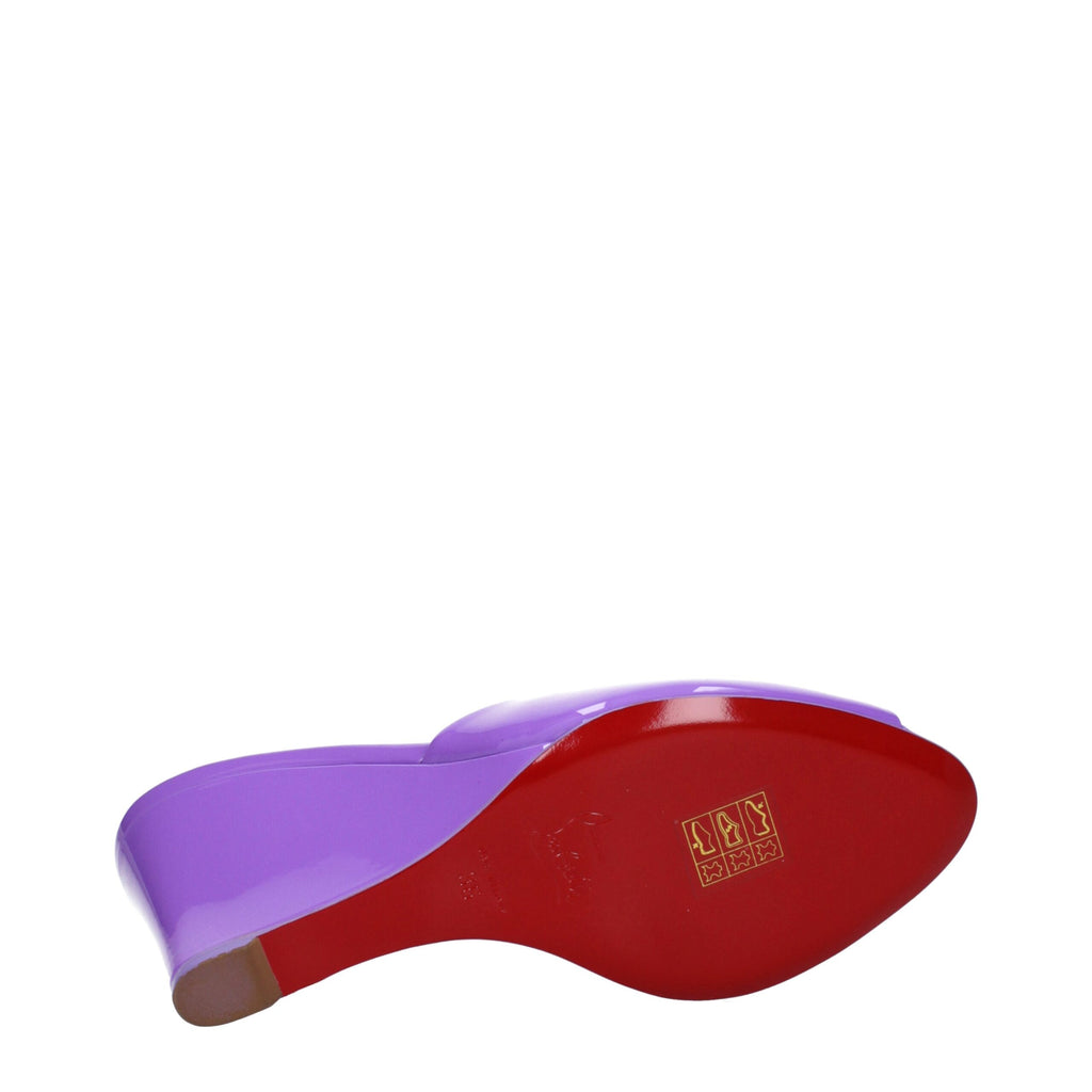 Christian Louboutin Violet Leather Wedge Sandals