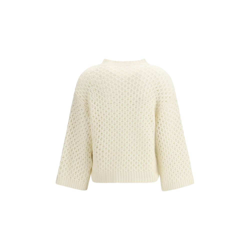 Fabiana Filippi Beiger Sweatshirt aus Fleece-Wolle