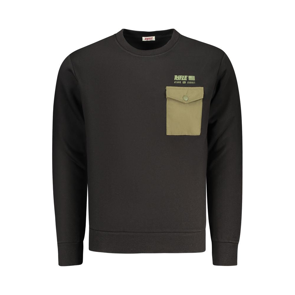 Rifle Schwarzer Baumwoll-Sweatshirt