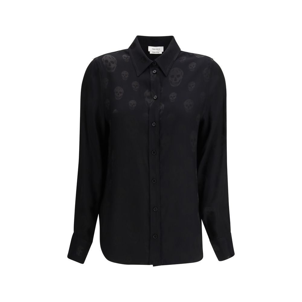 Alexander McQueen Schwarzes Hemd mit Viskose-Muster