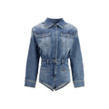 Self-Portrait Blauer Baumwoll-Jumpsuit