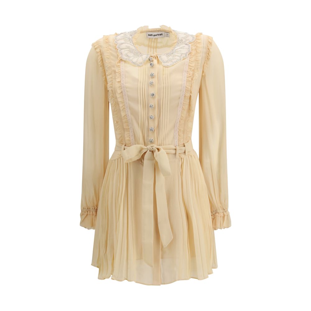 Self-Portrait Beige Viscose Casual Dress