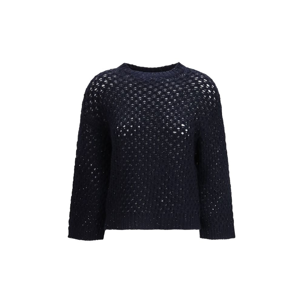 Fabiana Filippi Schwarzer Sweatshirt aus Fleece-Wolle