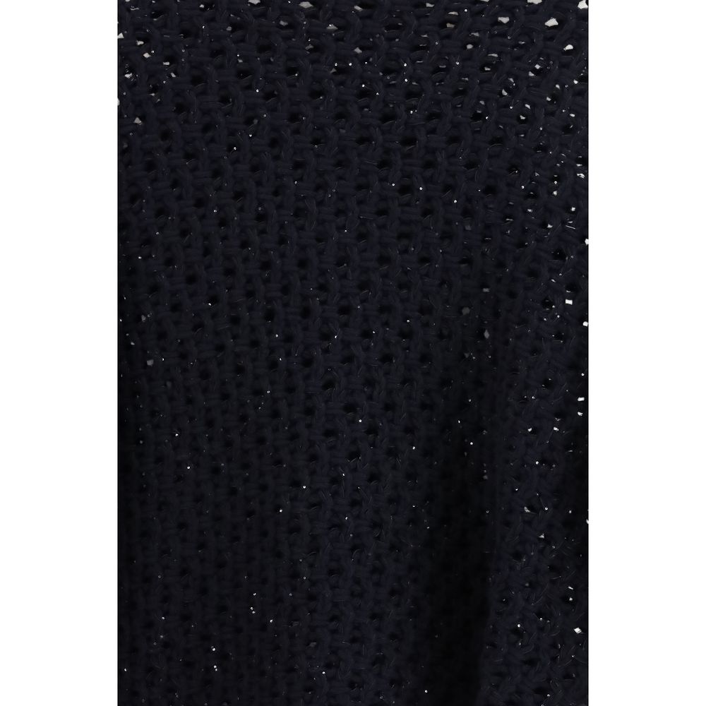 Fabiana Filippi Schwarzer Sweatshirt aus Fleece-Wolle