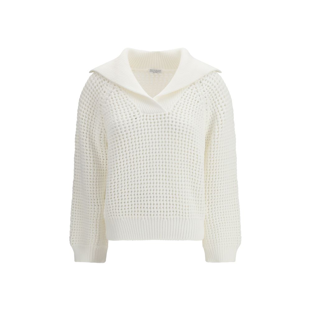 Brunello Cucinelli Weißes Baumwoll-Sweatshirt