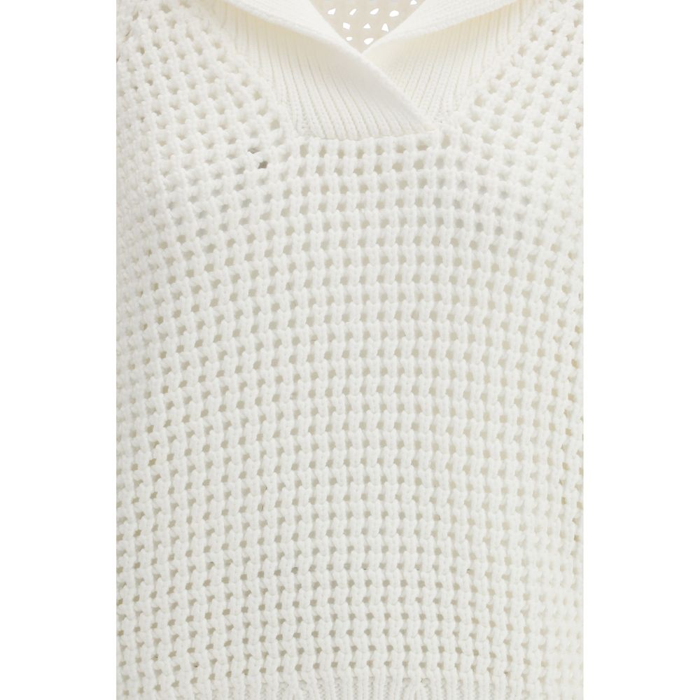 Brunello Cucinelli Weißes Baumwoll-Sweatshirt