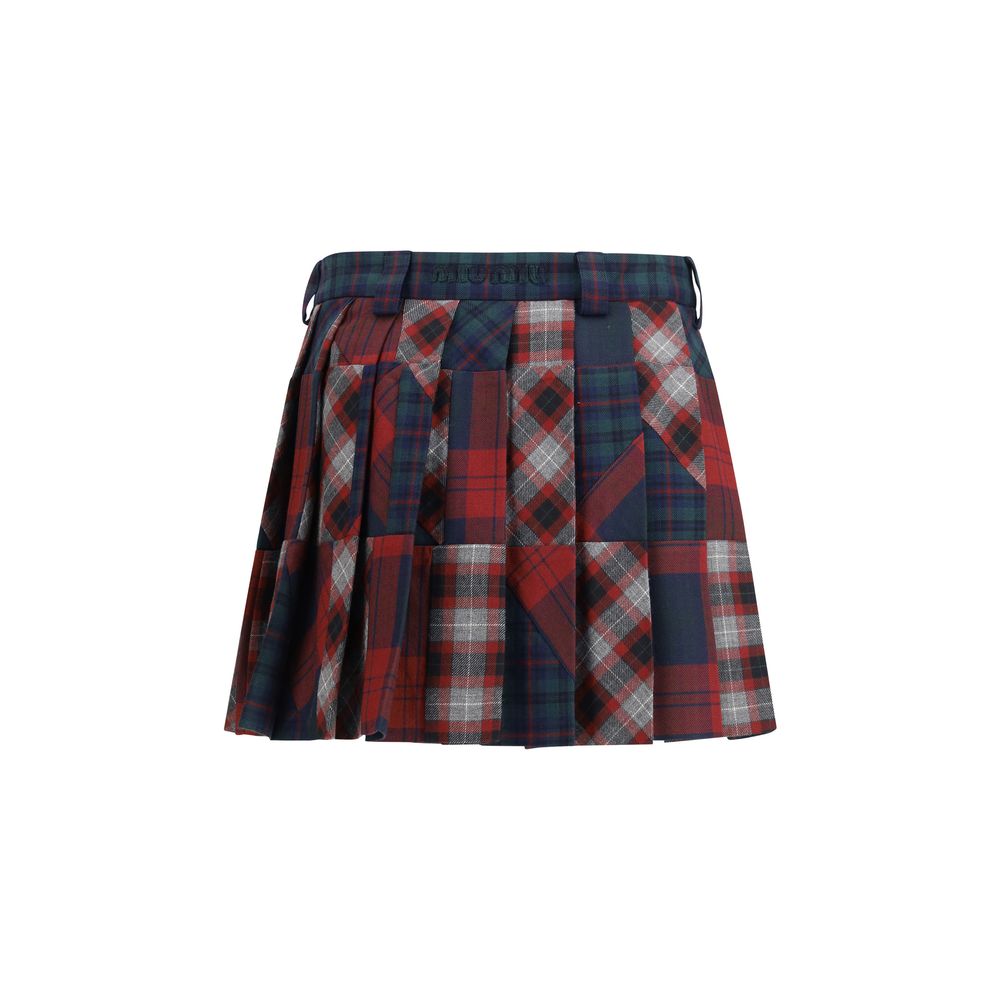 Miu Miu multicoloured fleece wool mini skirt