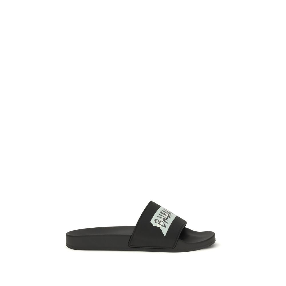 Balenciaga Schwarze Gummisandalen