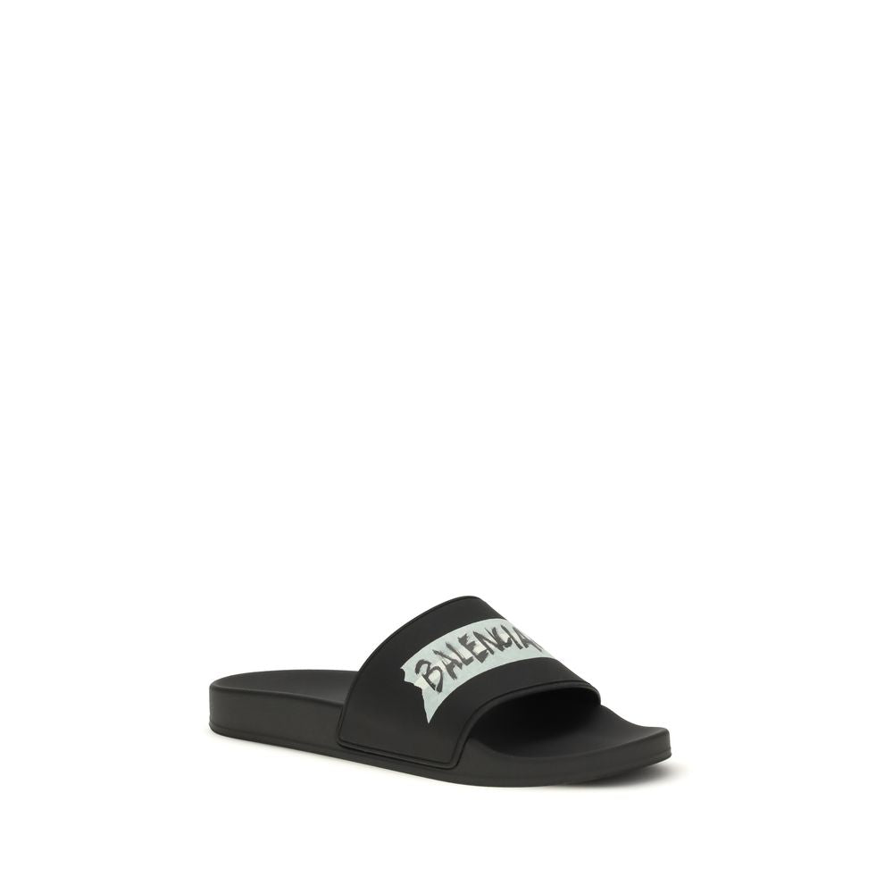 Balenciaga Schwarze Gummisandalen