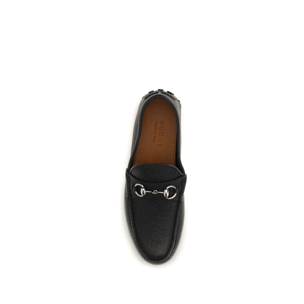 Gucci Schwarze "Bos Taurus" Kalbsleder Loafer zum Hineinschlüpfen