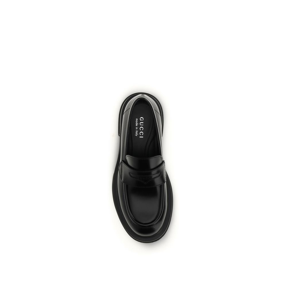 Gucci Schwarze "Bos Taurus" Kalbsleder Loafer zum Hineinschlüpfen