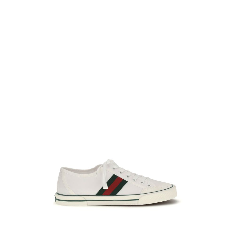 Gucci Weiße Low-Top-Sneaker aus Baumwolle