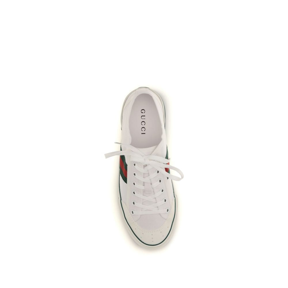 Gucci Weiße Low-Top-Sneaker aus Baumwolle
