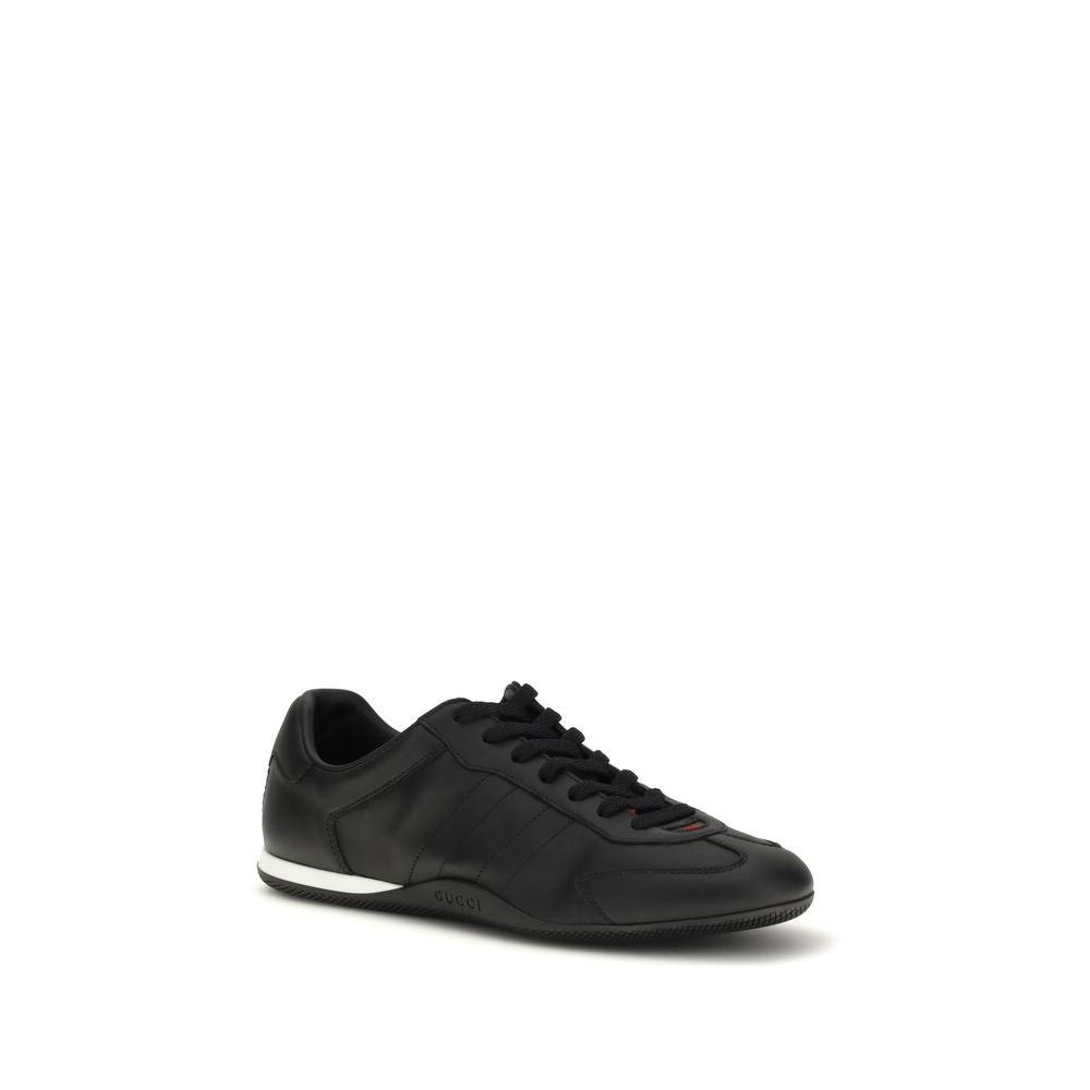 Gucci Schwarze Bos Taurus Kalbsleder Low-Top-Sneaker