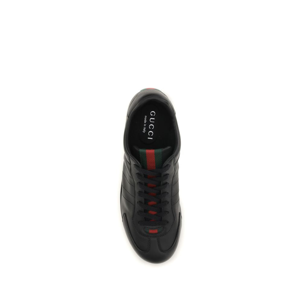 Gucci Schwarze Bos Taurus Kalbsleder Low-Top-Sneaker