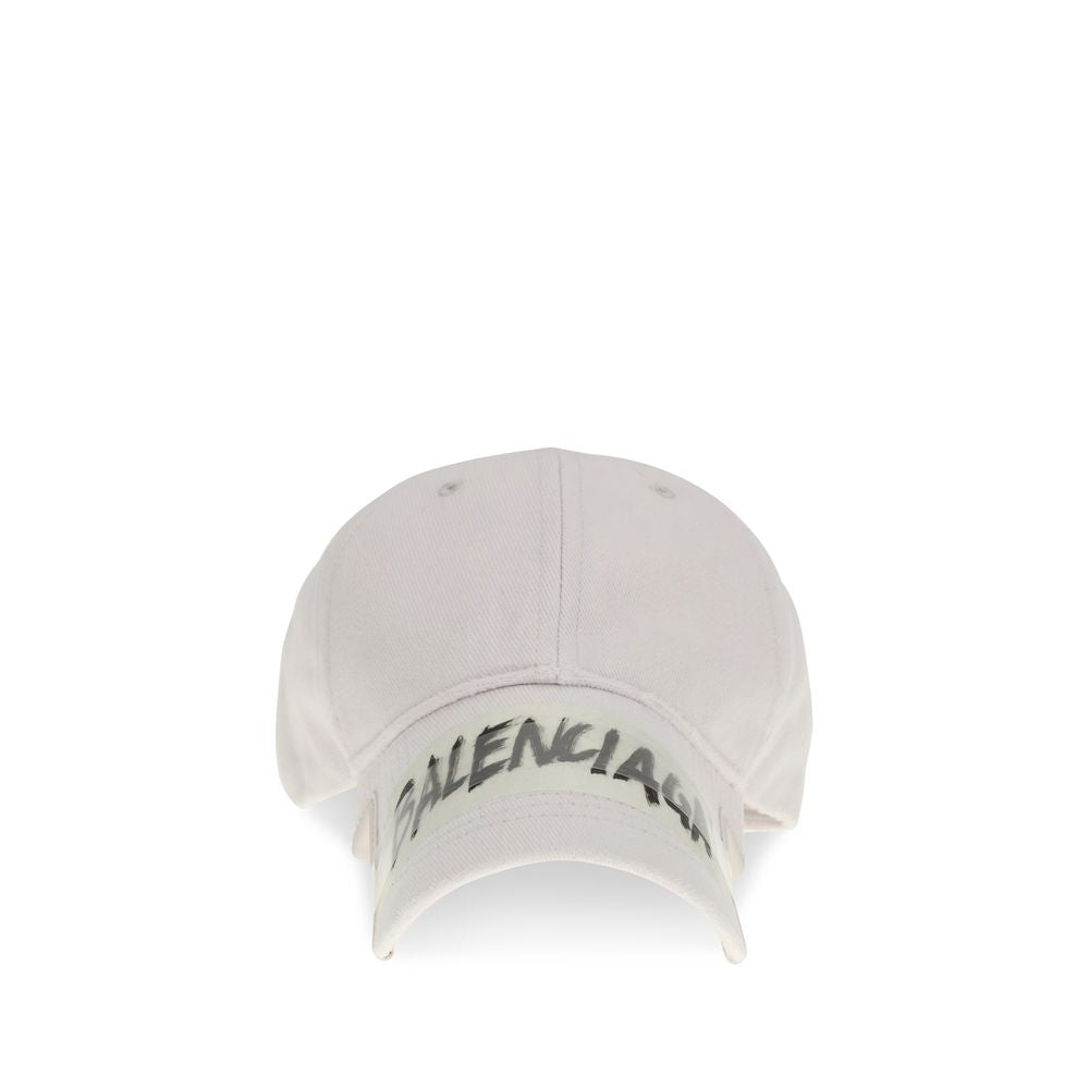 Balenciaga White Cotton Cap (Baseball Cap)