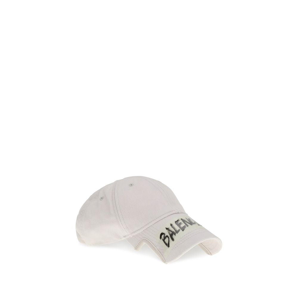 Balenciaga White Cotton Cap (Baseball Cap)
