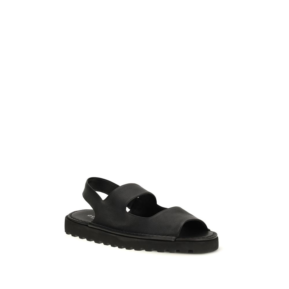 Marsell Schwarze Bos Taurus Kalbsleder-Sandalen