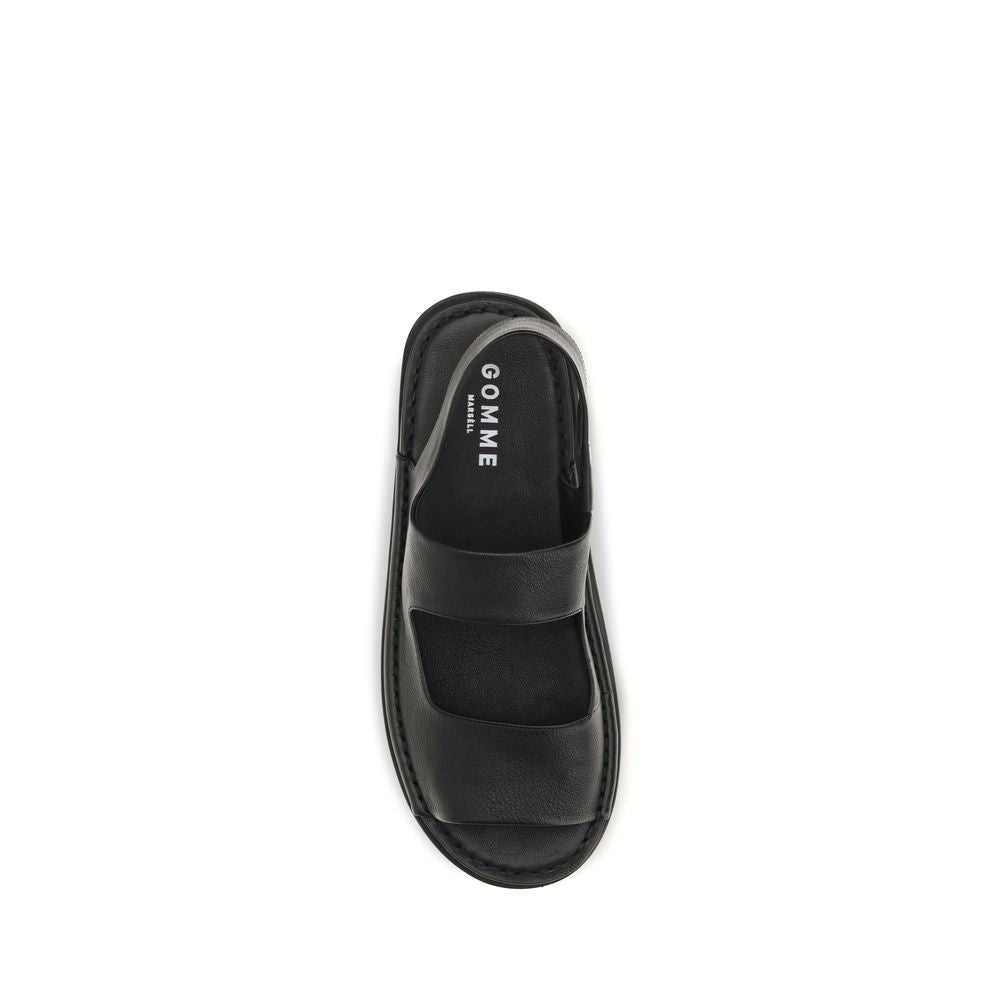 Marsell Schwarze Bos Taurus Kalbsleder-Sandalen