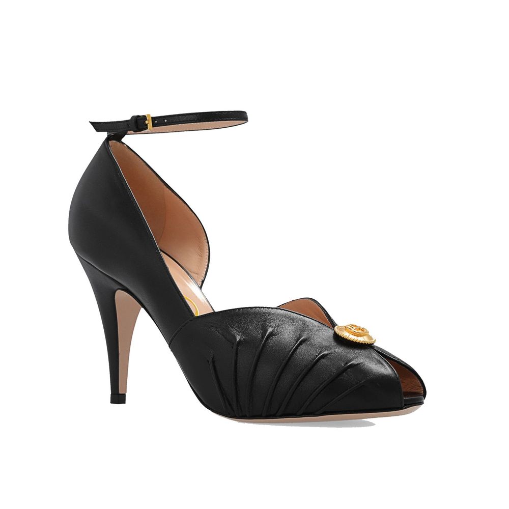 Gucci Schwarze Leder Pumps mit hohem Absatz