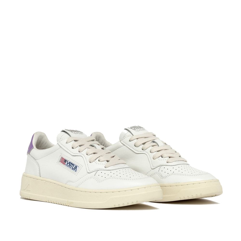 Autry Weiße Leder Low-Top-Sneaker